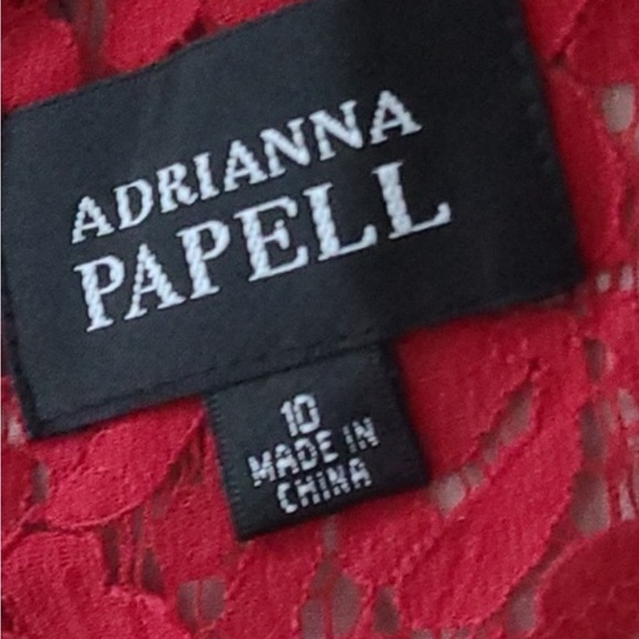 Adrianna Pappell Red Cocktal Party Midi Dress sz 10 - Picture 5 of 6
